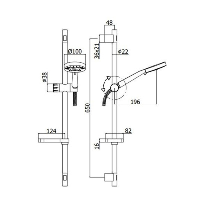 Набор смесителей душ Paffoni Nettuno Due 3 в 1 (сет 2)