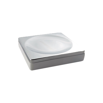 Мыльница квадратная белый-хром 10960-W-CR Boheme