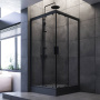 W90G-403-090BT Душевое ограждение Gem Square Slide 90x90 стекло прозрачное, профиль Черный матовый,