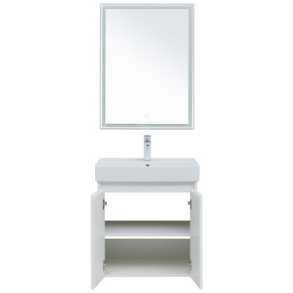 Мебель для ванной Aquanet Nova Lite 60 белый глянец (2 дверцы)