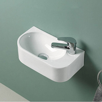 Раковина керамическая Vincea VBS-506R, 400*215*120, подвесная, цвет белый, правая Раковина керамическая Vincea VBS-506R, 400*215*120, подвесная, цвет белый, правая
