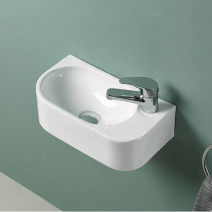 Раковина керамическая Vincea VBS-506R, 400*215*120, подвесная, цвет белый, правая Раковина керамическая Vincea VBS-506R, 400*215*120, подвесная, цвет белый, правая
