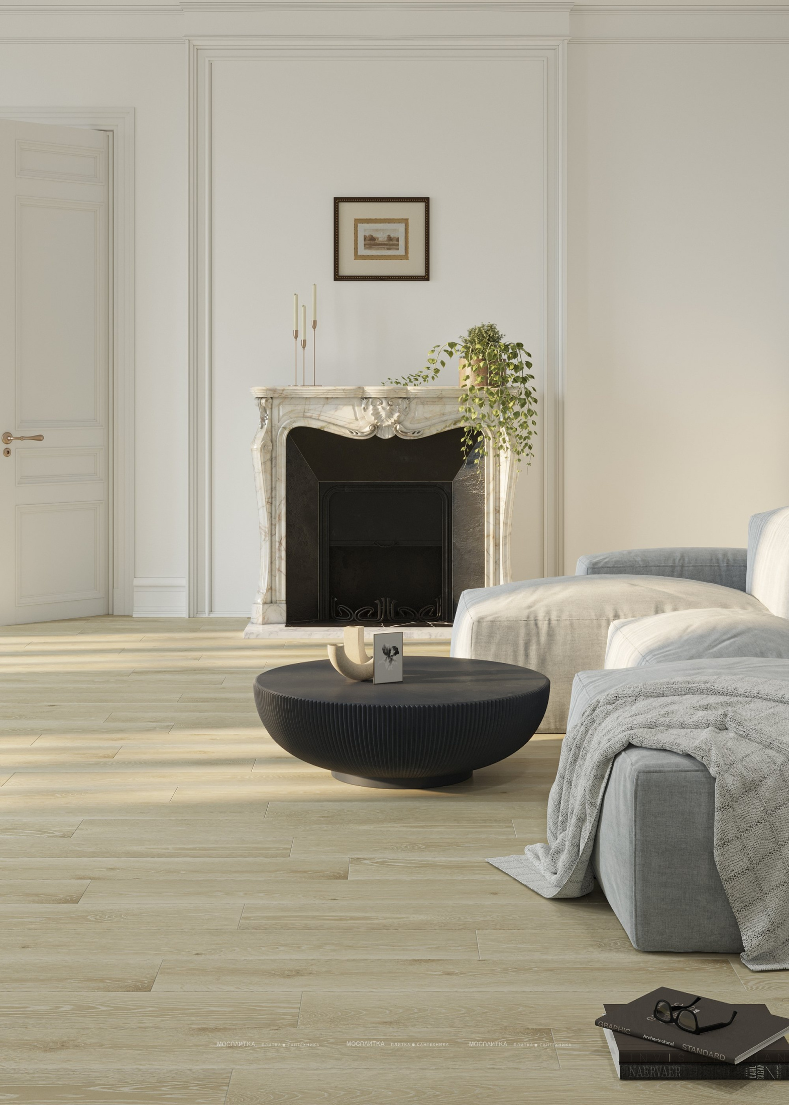 Керамогранит Deniza Молочный 20х120 мат