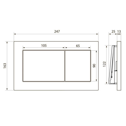 Клавиша смыва Point Ника PN44081C для инсталляции, хром