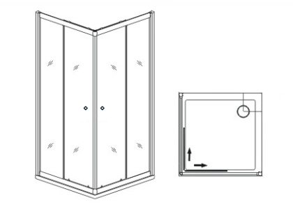 Душевой уголок RGW Dolphin TN-206-J 90x90 28912699-101 профиль Хром стекло рифленое