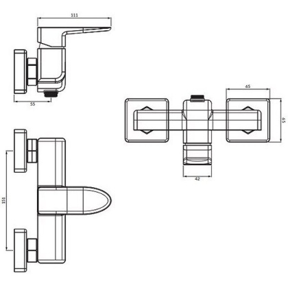 Смеситель для душа OMNIRES SLIDE SL7740CR (хром)