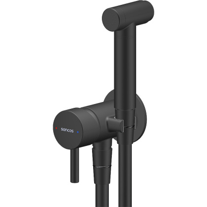 Гигиенический душ SANCOS Atom со смесителем, цвет черный матовый, арт. SC2001MB