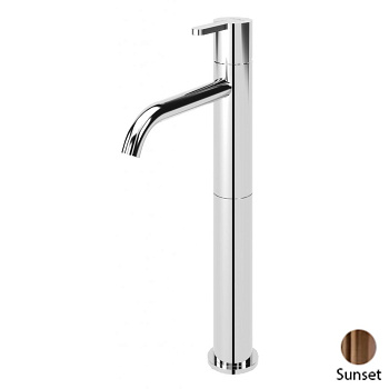 LEAF-LC2-L-PS Смеситель для накладной раковины однорычажный, с донным клапаном, исполнение Sunset PVD LEAF-LC2-L-PS Смеситель для накладной раковины однорычажный, с донным клапаном, исполнение Sunset PVD