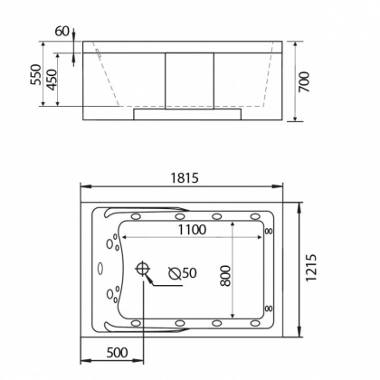 Акриловая ванна Gemy 181х121 G9061 K R