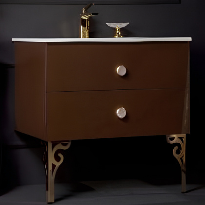 Тумба 80см*43,5 DARK BROWN (керам.моноблок) 830-080-DB Boheme