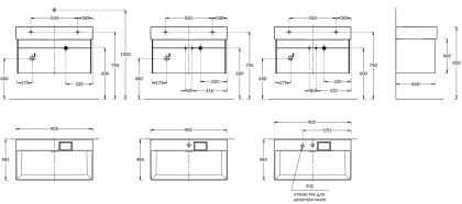 Тумба LOGICA подвесная 2 ящика 90 см, стальной серый LO.90.2\ST Тумба LOGICA подвесная 2 ящика 90 см, стальной серый LO.90.2\ST