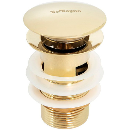BB-SAT-ORO Донный клапан с системой "Клик-клак" с переливом, золото