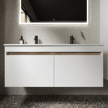 Тумба подвесная SANCOS Smart 1190х450х500, 4 ящика оснащенными доводчиками, белый глянец , арт. SM120-2W Тумба подвесная SANCOS Smart 1190х450х500, 4 ящика оснащенными доводчиками, белый глянец , арт. SM120-2W