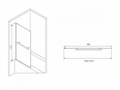 Шторка на ванну ABBER Immer Offen AG70100B