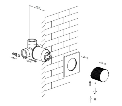 Смеситель для душа скрытого монтажа OMNIRES CONTOUR CT8045AT (антрацит)