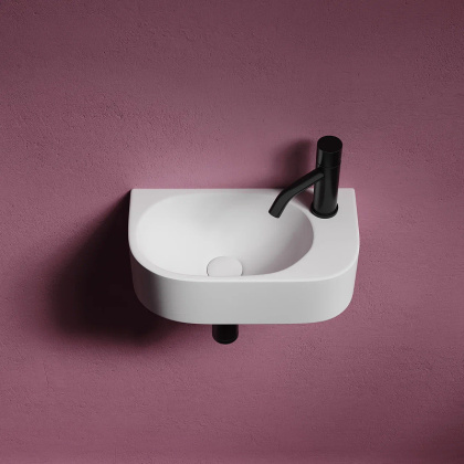 Умывальник подвесной прямоугольный (чаша слева, отверстие под смеситель справа) Element 409*224*110мм Умывальник подвесной прямоугольный (чаша слева, отверстие под смеситель справа) Element 409*224*110мм