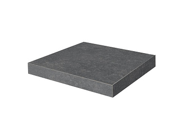 Ступень клееная угловая Касабланка HP антрацит матовый обрезной 33x33x0,9