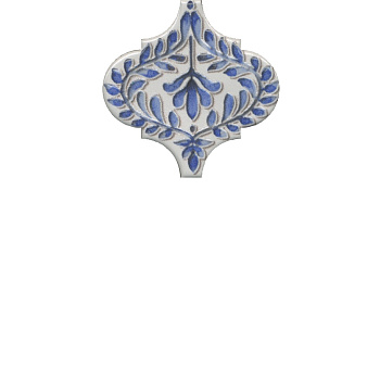 Декор VT\A316\65000 Арабески майолика белый/синий/голубой (6,5см*6,5см*7мм) (26шт/0,11м2) орнамент, шт