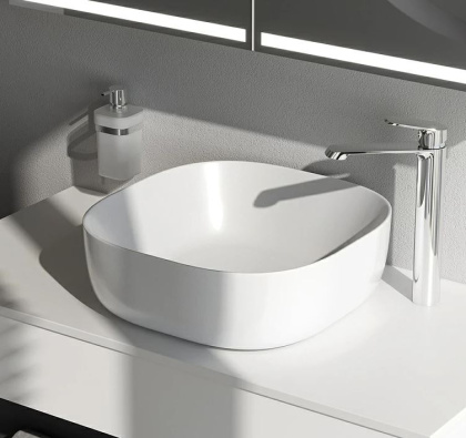 M8FWCC30430WG Func Раковина накладная, квадрат, 43 см, цвет Белый глянец