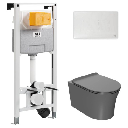 Сет: OLI 120 ECO Sanitarblock pneumatic+Панель KARISMA,бел.,+Унитаз Point Вега, сер мат PN41711GM Сет: OLI 120 ECO Sanitarblock pneumatic+Панель KARISMA,бел.,+Унитаз Point Вега, сер мат PN41711GM