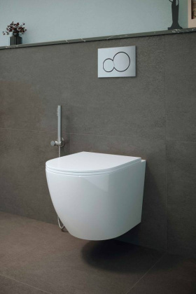 Унитаз подвесной безободковый Creto Cer C1 Plus 1001-002Cer-C1W/1 с крышкой-сиденьем микролифт