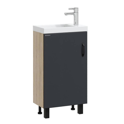 Тумба Onika Тимбер 45 напольная, серая мат./дуб сонома (ум. Фостер 45)