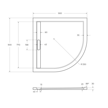 Экран для поддона из искусственного мрамора CEZARES TRAY-AS-R-80-100-SCR