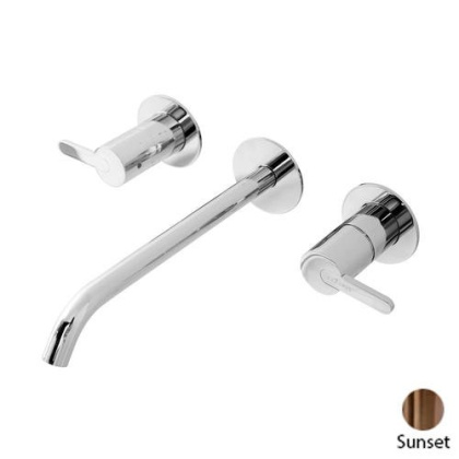 LEAF-BLI3L-L-PS Смеситель для раковины встраиваемый на три отверстия, исполнение Sunset PVD LEAF-BLI3L-L-PS Смеситель для раковины встраиваемый на три отверстия, исполнение Sunset PVD