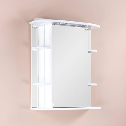 Шкаф-зеркало Onika Глория 65 белый, правый, с подсветкой