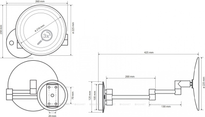 Косметическое зеркало отдельностоящиe