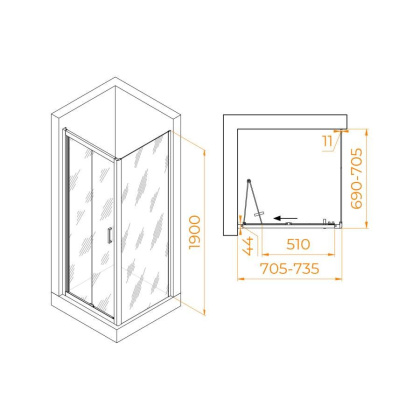 Душевой уголок RGW PA-132 (PA-21+Z-050-5), 060813277-11 Душевой уголок RGW PA-132 (PA-21+Z-050-5), 060813277-11