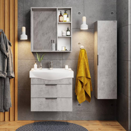 Шкаф-зеркало Onika Девис 65 бетон чикаго, универсальный