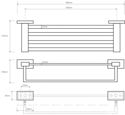 Полка для полотенец Bemeta Plaza 118104122 Хром