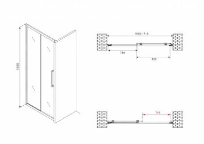 Душевая дверь ABBER Schwarzer Diamant AG30170MH