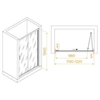Душевая дверь RGW PA-21, RGW 06082112-11
