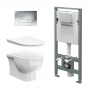 Комплект инсталляции с подвесным унитазом, кнопкой смыва и сиденьем Комплект инсталляции с подвесным унитазом, кнопкой смыва и сиденьем