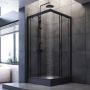 W90G-403-090BT Душевое ограждение Gem Square Slide 90x90 стекло прозрачное, профиль Черный матовый,