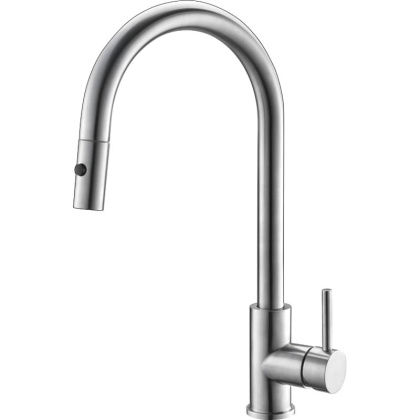 Смеситель для кухни с выдвижным изливом, двухрежимный, нержавеющая сталь, исполнение сатин BB-LAM31B-IN Смеситель для кухни с выдвижным изливом, двухрежимный, нержавеющая сталь, исполнение сатин BB-LAM31B-IN