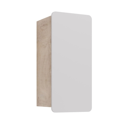 Полупенал Lemark OLIVIA 35см подвесной, 1 дверный, открывание лев/прав, цвет корпуса: Дуб кантри, цвет фасада: Белый глянец