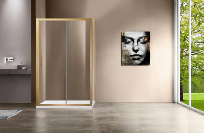 Душевой уголок Garda VSR-1G9012CLG, 1200*900, брашированное золото, стекло прозрачное Душевой уголок Garda VSR-1G9012CLG, 1200*900, брашированное золото, стекло прозрачное
