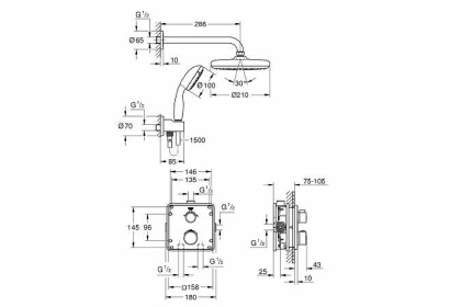 Душевой комплект GROHE Grohtherm 34729000