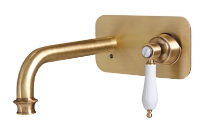 APHRODITE-BLSM2-02-Bi Встраиваемый смеситель для раковины однорычажный Исполнение: Бронза, Ручки: Белый 