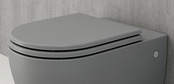 Сиденье с крышкой XL, дюропласт, плав.опускание, мат. серый, A0320-006, шт