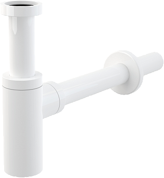 Сифон для умывальника DN32 DESIGN круглый, белый-гланец