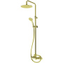 CZR-B-CVD-SR Душевая стойка со смесителем для ванны, верхним и ручным душем, верхний душ из нержавеющей стали диаметр 250 мм, исполнение золото матовое