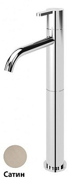 LEAF-LC2-L-ST Смеситель для накладной раковины однорычажный, с донным клапаном, исполнение Satinox LEAF-LC2-L-ST Смеситель для накладной раковины однорычажный, с донным клапаном, исполнение Satinox