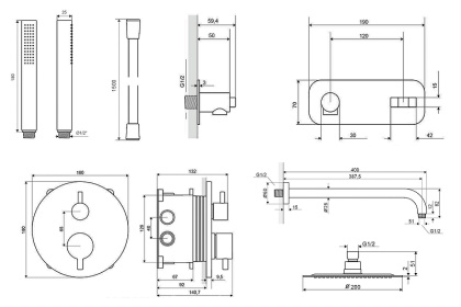Термостатическая душевая система скрытого монтажа EXCELLENT Frost Termo AREX.4401CR (хром) Термостатическая душевая система скрытого монтажа EXCELLENT Frost Termo AREX.4401CR (хром)