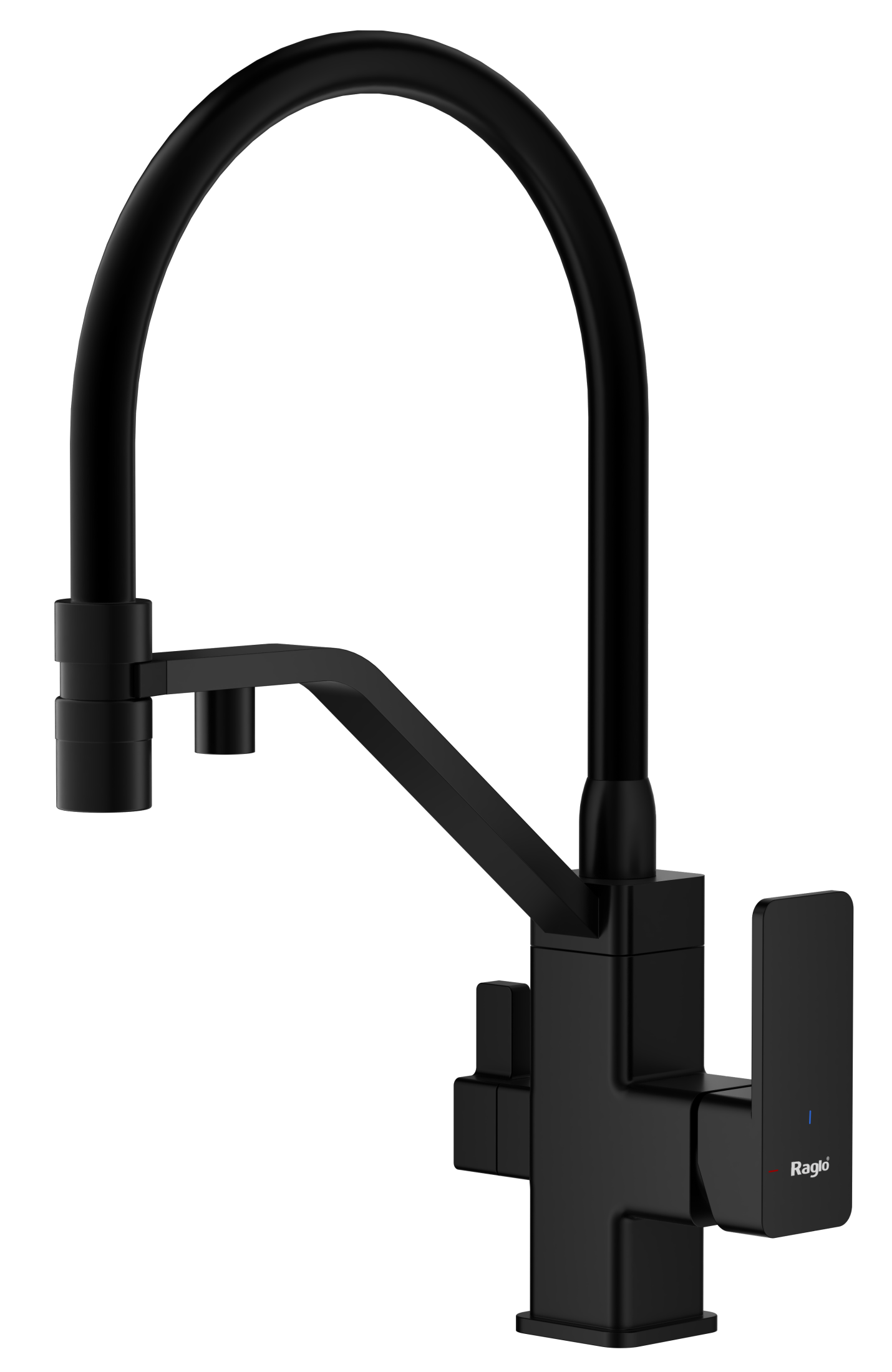 Смеситель Raglo для кухни со съемным гибким изливом, с магнитным фиксатором излива, с подключением фильтра питьевой воды R85.62.06