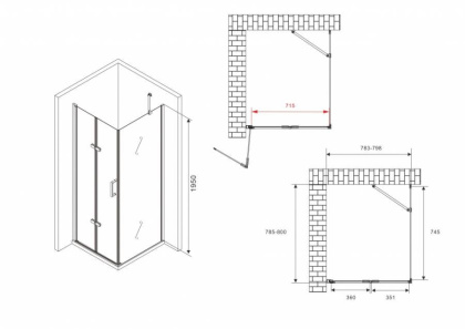 Душевой уголок ABBER Zart AG08080P-S81