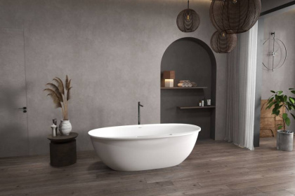 Ванна из искусственного камня ABBER Stein AS9631 белая матовая